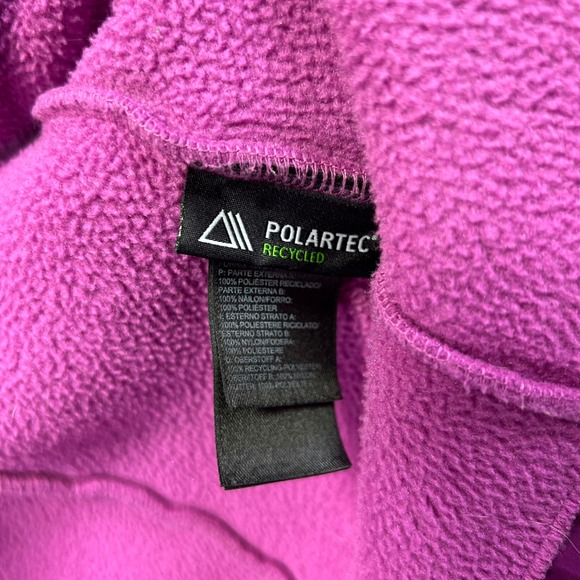 The North Face Denali Jacket Wmns XL Pink Purple Hooded Fleece Polartec Recycled - Picture 8 of 15